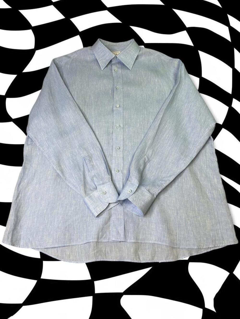 Anto Beverly Hills Blue with Thin Vertical Stripes Dress Shirt